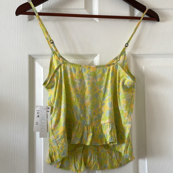 Abound floral mod hippie 1970s 1960s retro tank ruffled - Picture 7 of 7